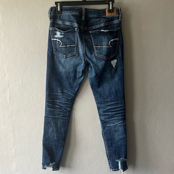 American Eagle Distressed Patched Hi Rise Jeggings Size 6 Short - Picture 4 of 9